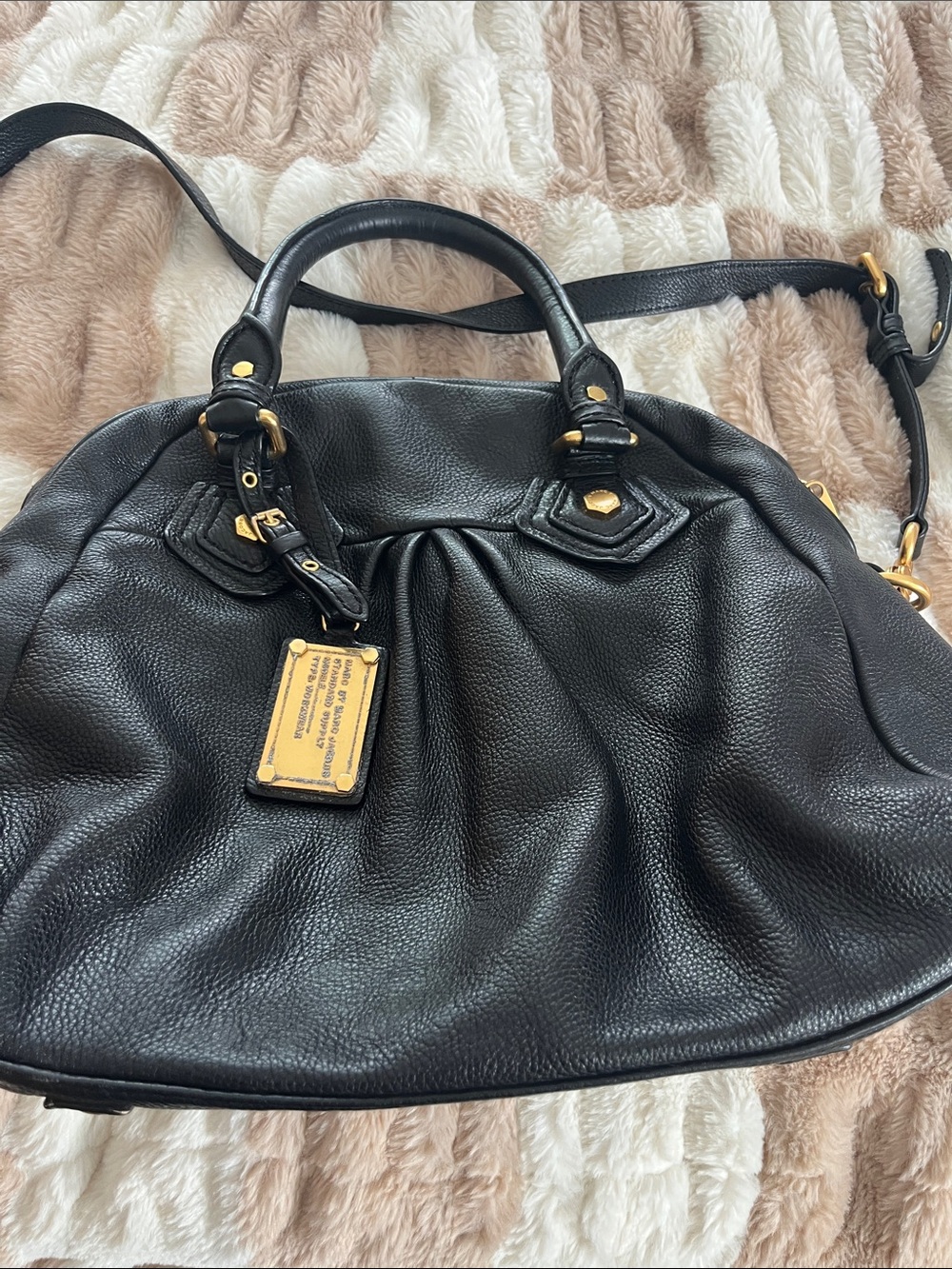 Marc Jacobs Black Leather Satchel with Gold Hardware - Picture 16 of 16